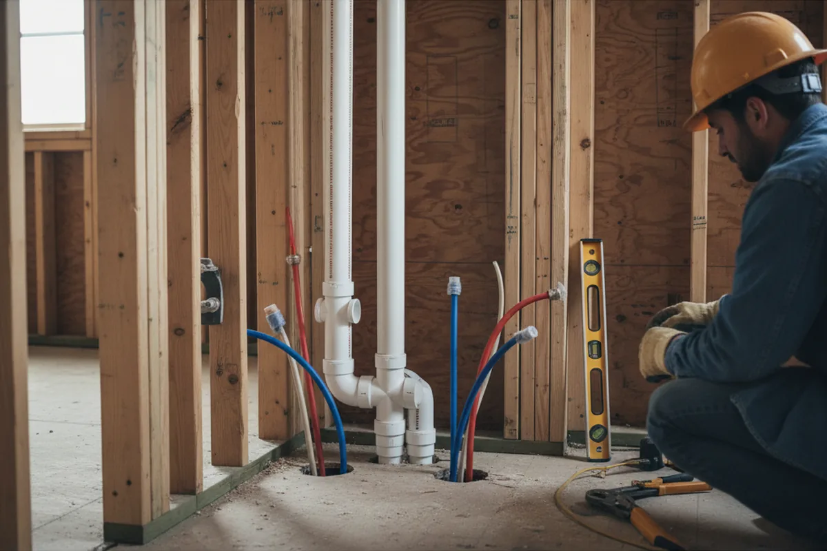 Drain and supply rough-in during Drain Cleaning in Fogelsville